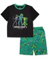 Minecraft Big Boys Short-sleeve Top & Shorts Pajamas, 2 Piece Set