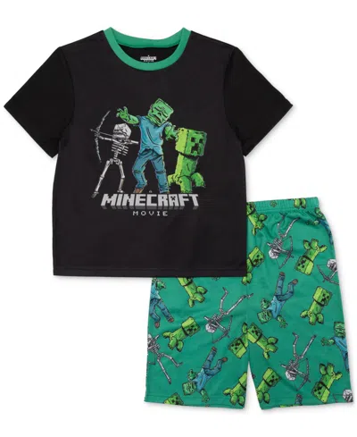 Minecraft Kids' Big Boys Short-sleeve Top & Shorts Pajamas, 2 Piece Set