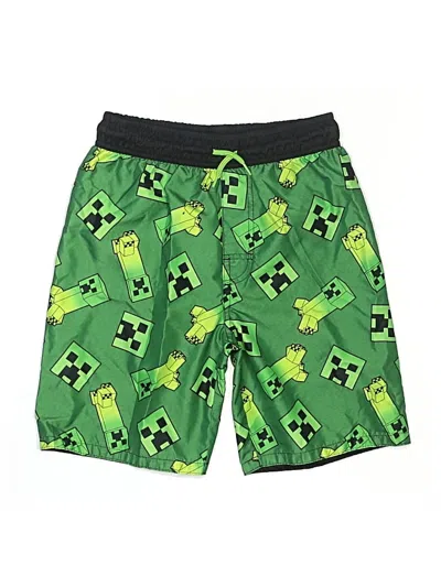 Pre-owned Minecraft Kids' Board Shorts In Green
