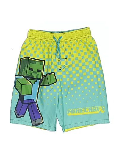 Pre-owned Minecraft Kids' Board Shorts In Green