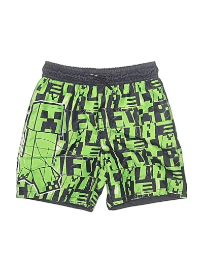 Pre-owned Minecraft Kids' Board Shorts In Green