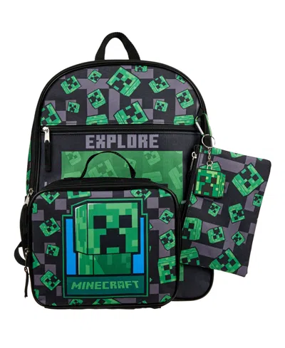 Minecraft Kids' Boy's 5 Pc Backpack Set In Black