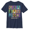 Minecraft Boy's  Character Boxes  Graphic T-shirt In Blue