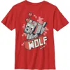 Minecraft Boy's  Wolf  Graphic T-shirt In Red