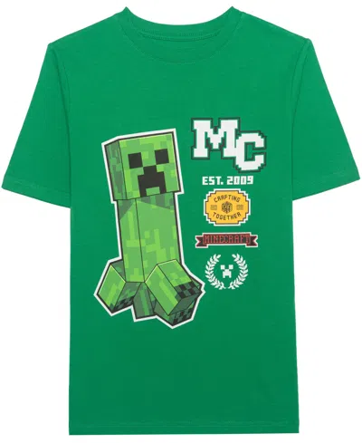 Minecraft Kids' Boys' 5-20 Patches Short-sleeve T-shirt In Green