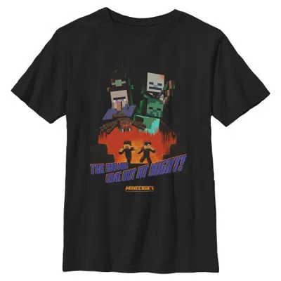 Minecraft Kids' Boys  Halloween The Bad Mobs Come Out At Night T Shirt In Black