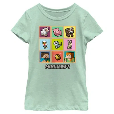 Minecraft Kids' Girl's  Pets Portraits  Graphic T-shirt In Green