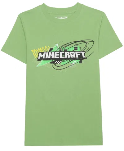 Minecraft Kids' Little & Big Boys Front Back T-shirt In Green