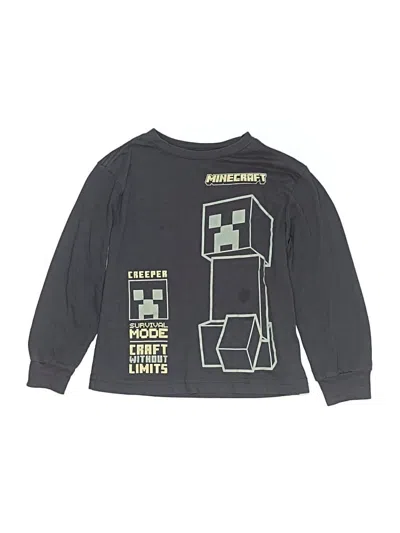 Pre-owned Minecraft Kids' Long Sleeve T-shirt In Gray