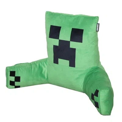 Minecraft : Relax Pillow - Creeper - Character Lounge Cushion, Armrests, Phone Pocket, Soft-comfortable Game T In Green