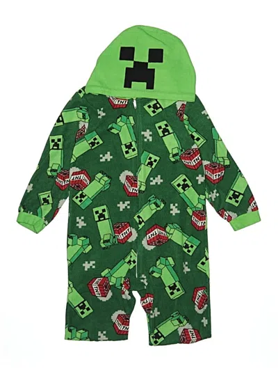 Pre-owned Minecraft Kids' Short Sleeve Onesie In Green