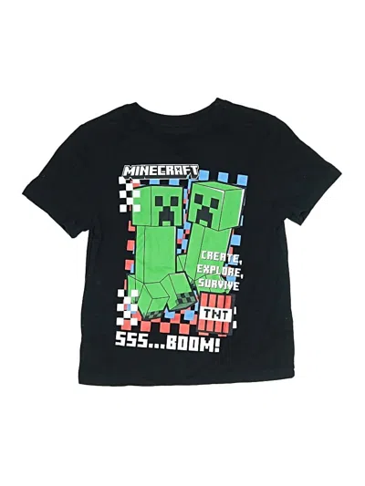 Pre-owned Minecraft Kids' Short Sleeve T-shirt In Black