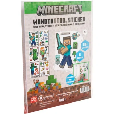 Minecraft Wall Clings 50+ Vinyl Stickers, Decals For Room Decor In Multi