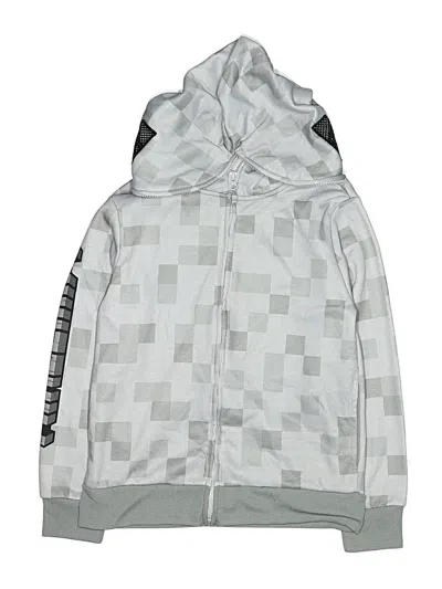 Pre-owned Minecraft Kids' Zip Up Hoodie In Silver