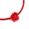 Mineralgems ✩ Studio Women's Bamboo Coral Choker With Red Rose In Red