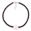 Mineralgems ✩ Studio Women's Black / White / Pink Onyx Choker With Shell Flower