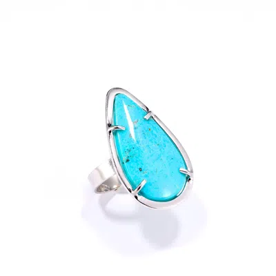 Mineralgems ✩ Studio Women's Blue Drop-cut Arizona Turquoise Ring