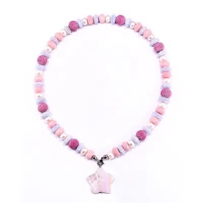 Mineralgems ✩ Studio Women's Blue / Pink / Purple Candy Necklace With Coral And Chalcedony