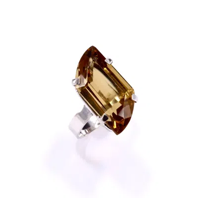 Mineralgems ✩ Studio Women's Brown / Yellow Cognac Citrine Quartz Ring In Multi