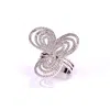 Mineralgems ✩ Studio Women's Clover Silver Ring With Cubic Zirconia
