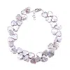 Mineralgems ✩ Studio Women's Grey / Silver / White Clover-shaped Grey Pearls Choker