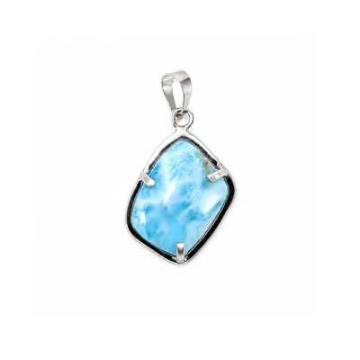 Mineralgems ✩ Studio Women's Ocean Blue Larimar Pendant With Sterling Silver Chain