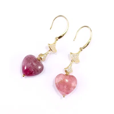 Mineralgems ✩ Studio Women's Pink Tourmaline Heart Earrings