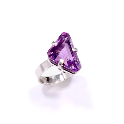 Mineralgems ✩ Studio Women's Purple Triangular Amethyst Ring