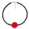 Mineralgems ✩ Studio Women's Red / Black Onyx Choker With Rose
