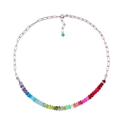 Mineralgems ✩ Studio Women's Red / Silver Rainbow Choker With Silver Chain