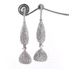 Mineralgems ✩ Studio Women's Silver Dangling Earrings With All Over Zirconia In Metallic