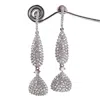 Mineralgems ✩ Studio Women's Silver / White Silver Dangling Earrings With All-over Zirconia