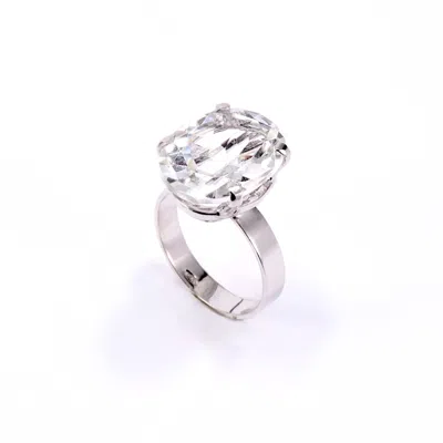 Mineralgems ✩ Studio Women's White Arkansas Clear Quartz Ring