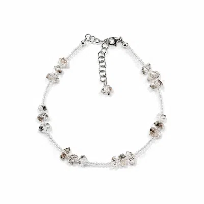 Mineralgems ✩ Studio Women's White / Neutrals Quartz Anklet With Herkimer Diamonds