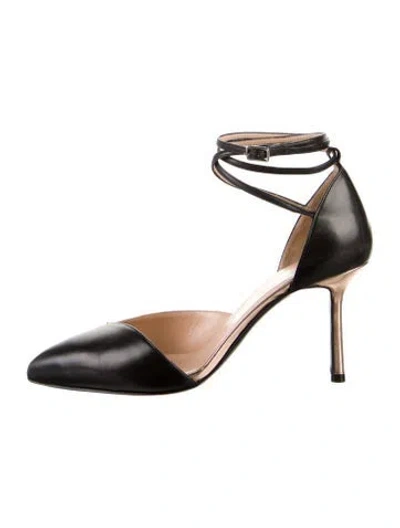 Pre-owned Ming Ray Leather D'orsay Pumps In Black