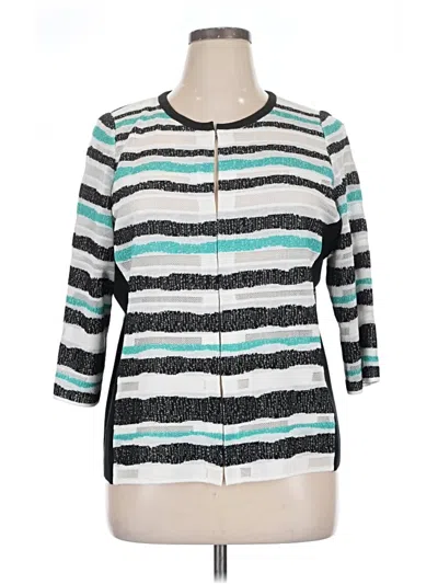 Pre-owned Ming Wang 3/4 Sleeve Blouse In Teal