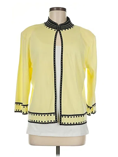 Pre-owned Ming Wang 3/4 Sleeve Blouse In Yellow