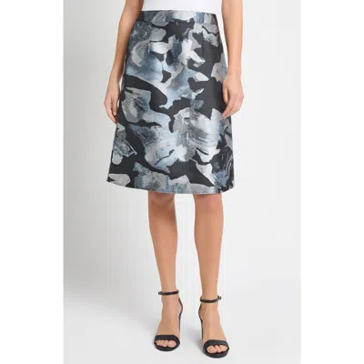 Ming Wang Abstract Floral A-line Skirt In Multi