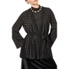 Ming Wang Belted Shimmer Stripe Jacket In Multi