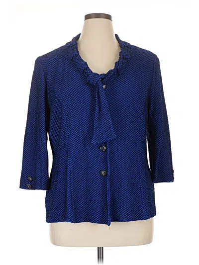 Pre-owned Ming Wang Blazer Jacket In Blue