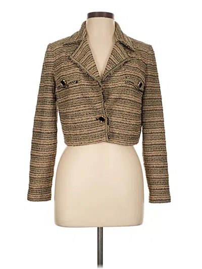 Pre-owned Ming Wang Blazer Jacket In Brown