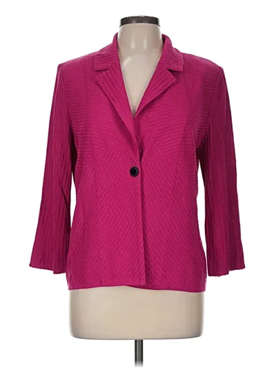 Pre-owned Ming Wang Blazer Jacket In Pink