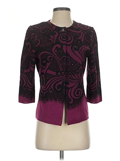 Pre-owned Ming Wang Blazer Jacket In Purple