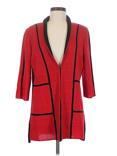 Pre-owned Ming Wang Blazer Jacket In Red