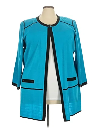 Pre-owned Ming Wang Cardigan Sweater In Blue