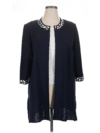 Pre-owned Ming Wang Cardigan Sweater In Blue