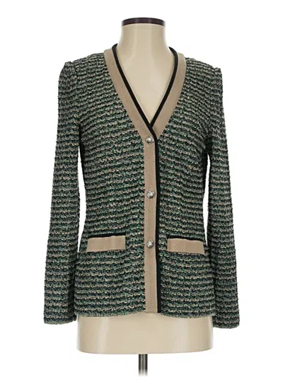 Pre-owned Ming Wang Cardigan Sweater In Green