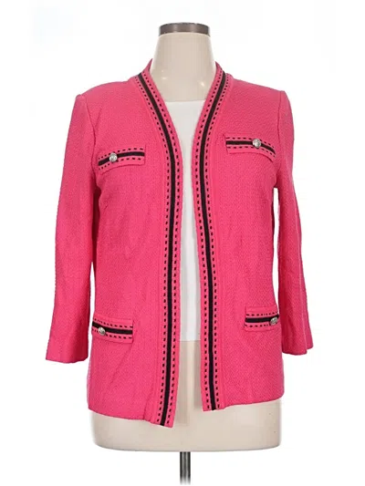 Pre-owned Ming Wang Cardigan Sweater In Pink