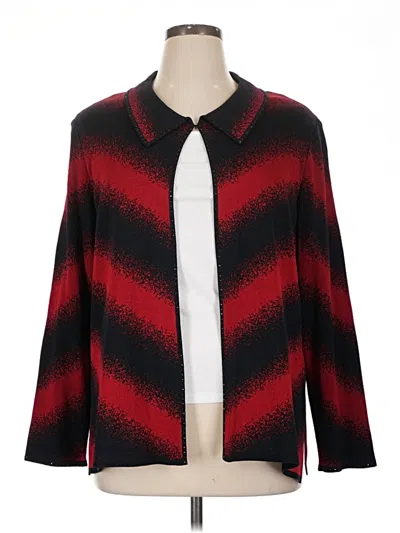 Pre-owned Ming Wang Cardigan Sweater In Red