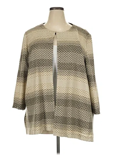Pre-owned Ming Wang Cardigan Sweater In Tan